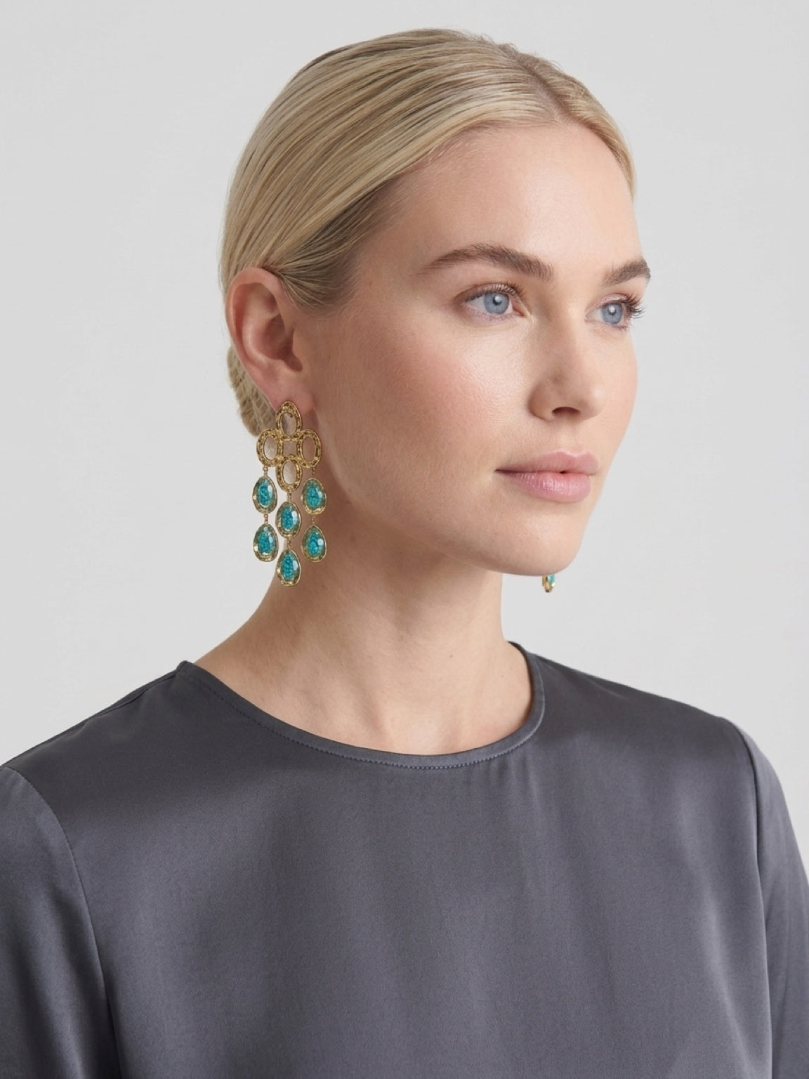 Ocean Blue Multi-Drop Earrings