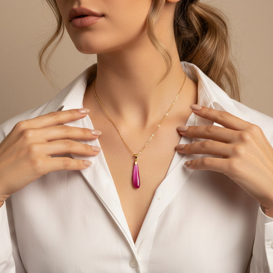 Gerber Daisy Petal Pendant Necklace