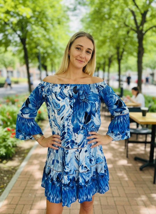 Sheer Viscose Silk Off-The-Shoulder Tunic