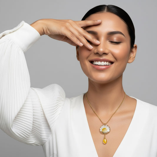 Pressed Flower Pendant Necklace