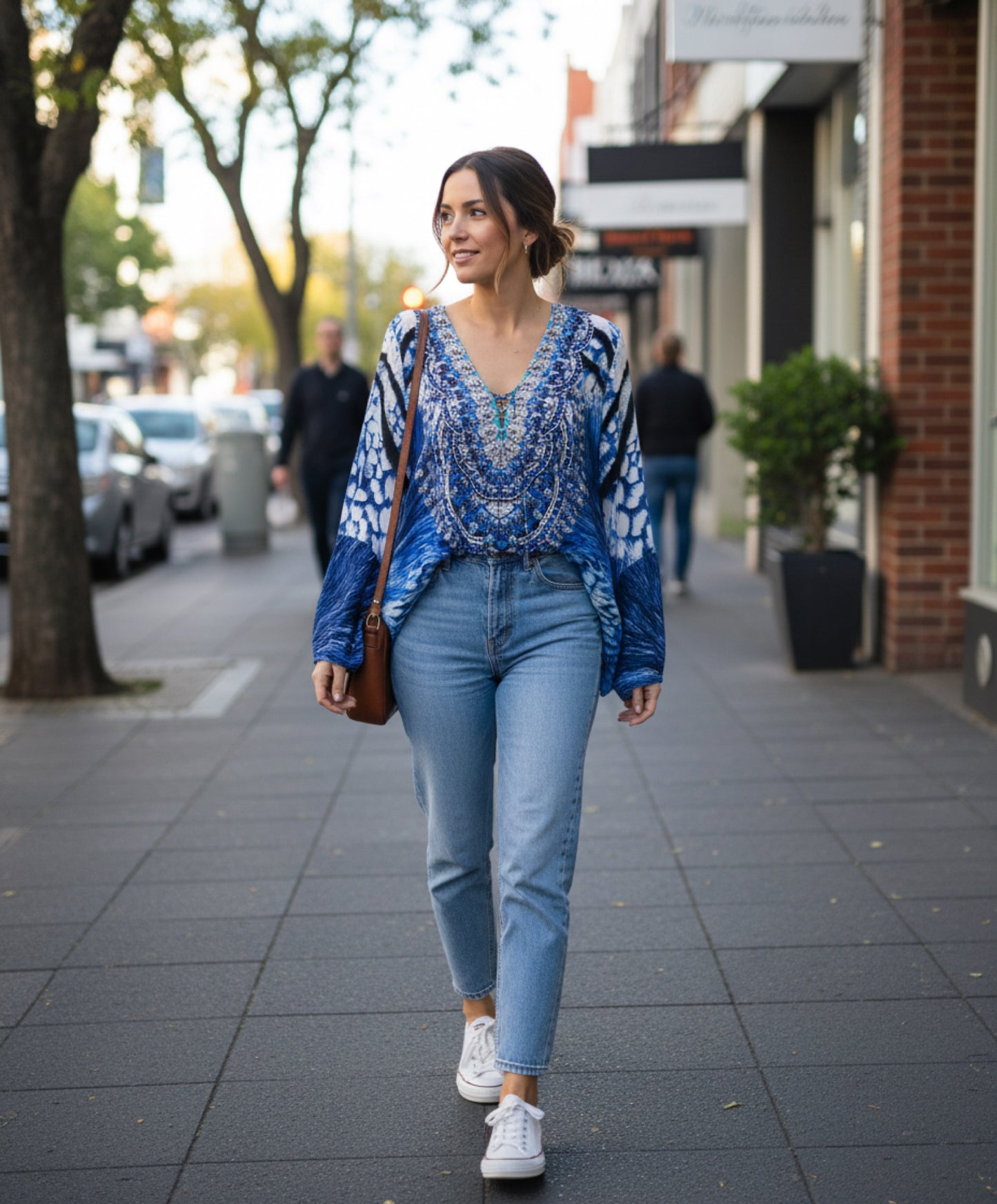 Viscose Silk Printed Drawstring Top