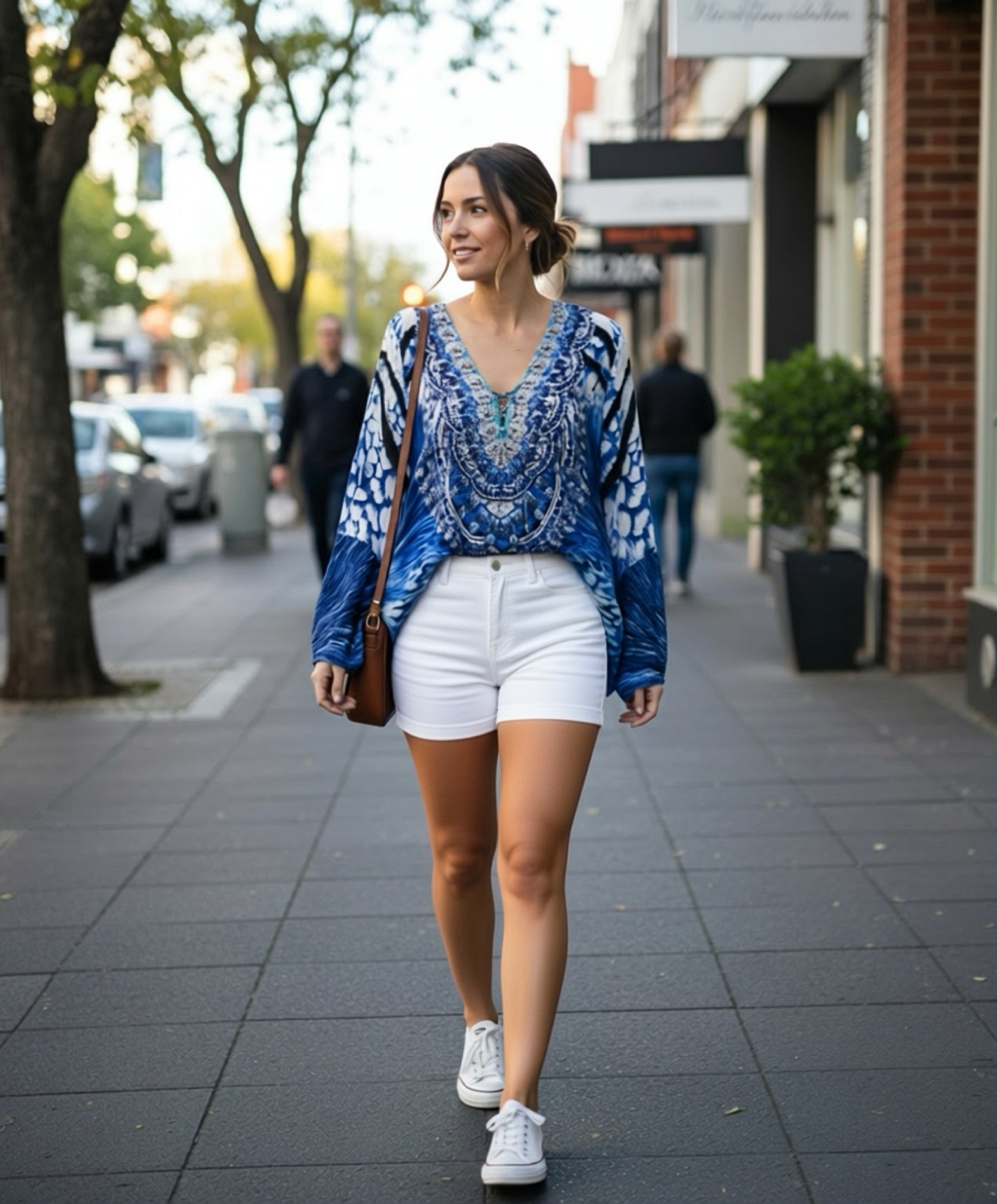Viscose Silk Printed Drawstring Top