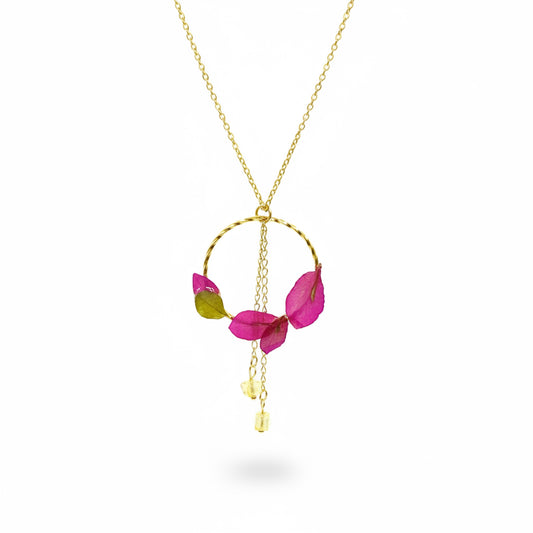 Bougainvillea Circle Drop Necklace