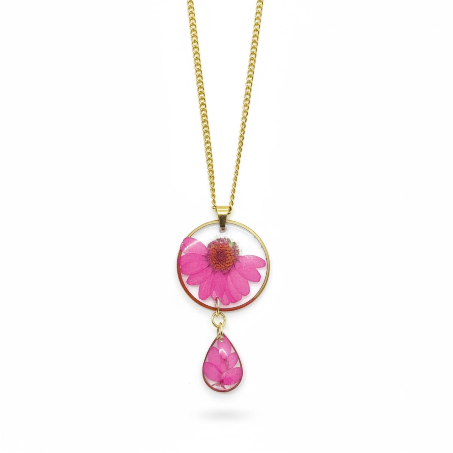 Pressed Flower Pendant Necklace