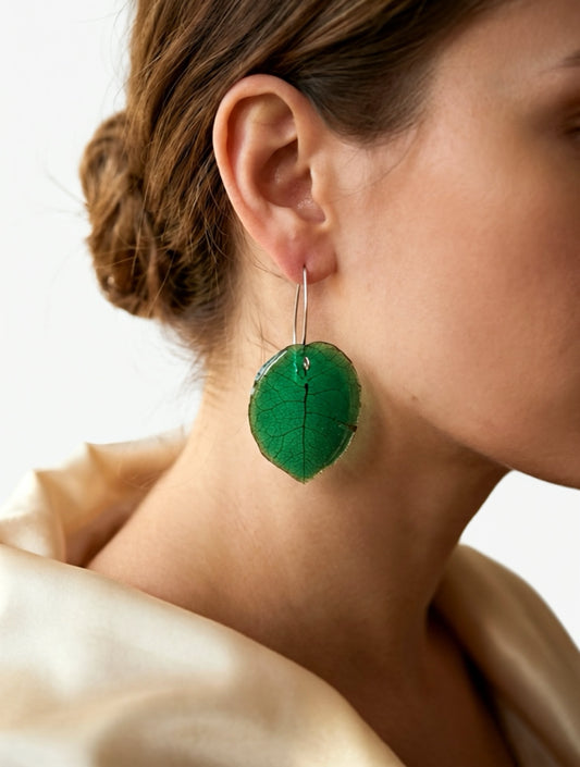 Garden Green Bougainvillea Petal Earring