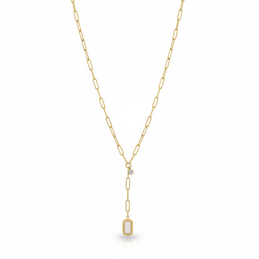 Pearl Shell and Crystal Charm Necklace